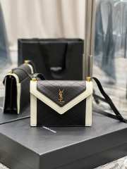 YSL Gaby Satchel in quilted lambskin bag in white & black 20x14.5x4.5cm - 1