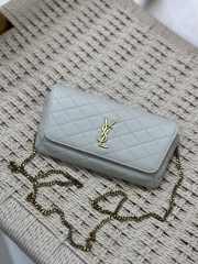 YSL Gaby Quilted Leather Bag In White 19x10x4,5cm - 1