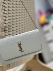 YSL Gaby Quilted Leather Bag In White 19x10x4,5cm - 4