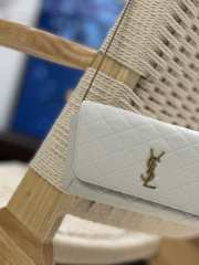 YSL Gaby Quilted Leather Bag In White 19x10x4,5cm - 5