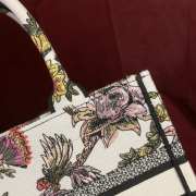 Dior Jardin Botanique Embroidery Book Tote Bag White 26.5x21x14cm - 3