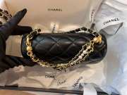 Uubags | Chanel Mini-Sized Foldable Bag Lustrous Lambskin Imitation Pearls & Yellow Metal Black 12.5x17x5cm - 5