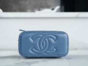 Chanel Vanity Top Handle Bag With Chain In Blue 9.5x17x8cm - 3