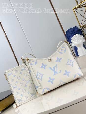 Louis Vuitton M24141 CarryAll PM In Blue/ White Bag 29x24x12cm