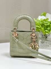 Dior lady micro in crocodile leather green 12x10x5cm - 1