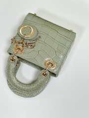 Dior lady micro in crocodile leather green 12x10x5cm - 2