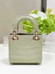 Dior lady micro in crocodile leather green 12x10x5cm - 3