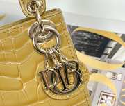 Dior lady micro in crocodile leather yellow 12x10x5cm - 4