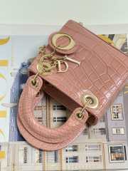 Dior lady micro in crocodile leather light pink 12x10x5cm - 4