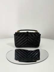 YSL College Mini Chain Bag In Shiny Crackled Leather Black 20x13x3cm - 2