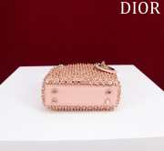 Dior Lady micro embroidered honey beads bag in pink 12x10.2x5cm - 2