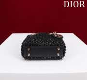 Dior Lady micro embroidered honey beads bag in black 12x10.2x5cm - 6