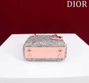 Dior Pink Calfskin Embroidered with Multicolor Strass Bag 12x10.2x5cm - 5