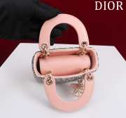 Dior Pink Calfskin Embroidered with Multicolor Strass Bag 12x10.2x5cm - 4