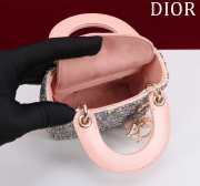 Dior Pink Calfskin Embroidered with Multicolor Strass Bag 12x10.2x5cm - 2