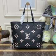 Louis Vuitton M58907 Neverfull MM Bag In Black/ Beige 31x28x14cm - 5