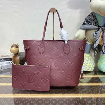 Louis Vuitton M45686 Neverfull MM Tote Bag In Burgundy 32x29x17cm