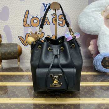 Louis Vuitton M57688 Lock Me Bucket Bag Black 23x23x16cm