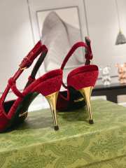 Gucci slingback pump in suede leather red 8cm - 6