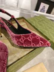 Gucci slingback pump in suede leather burgundy 8cm - 2