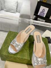 Gucci Horse Buckle 85mm Pumps In Silver  - 5