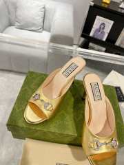 Gucci Horse Buckle 85mm Pumps In Gold - 6