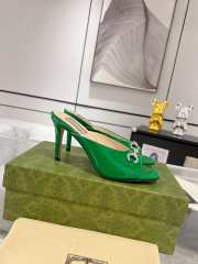 Gucci Horse Buckle 85mm Pumps In Green - 6