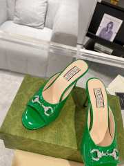 Gucci Horse Buckle 85mm Pumps In Green - 5