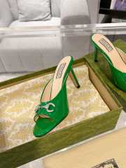 Gucci Horse Buckle 85mm Pumps In Green - 3