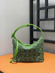 Loewe Small Cubi bag in Anagram jacquard and calfskin green 20.5x17x12.5cm - 1