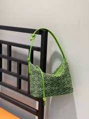 Loewe Small Cubi bag in Anagram jacquard and calfskin green 20.5x17x12.5cm - 6