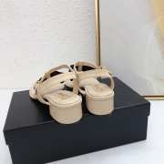 Chanel sandal grosgrain fabric beige 3cm - 5