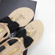 Chanel sandal grosgrain fabric beige 3cm - 3