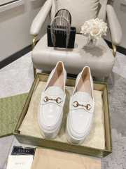 Gucci Horsebit Platform Loafer White With Gold-toned Hardware 10cm - 1