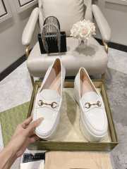 Gucci Horsebit Platform Loafer White With Gold-toned Hardware 10cm - 4