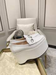 Gucci Horsebit Platform Loafer White With Silver-toned Hardware 10cm - 3