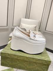 Gucci Horsebit Platform Loafer White With Silver-toned Hardware 10cm - 2