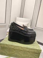 Gucci Horsebit Platform Loafer crocodile in black 10cm - 5