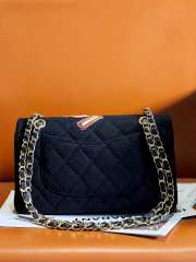 Chanel wool flap bag with gold buckle 15.5x25.5x6.5cm - 4