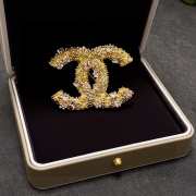 Chanel brooch golden pearl  - 5