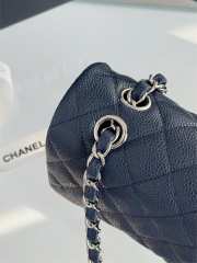 Chanel flap bag caviar leather navy blue with silver bukclet 25cm  - 6