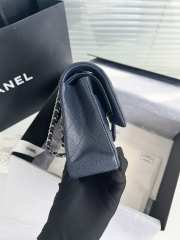 Chanel flap bag caviar leather navy blue with silver bukclet 25cm  - 4