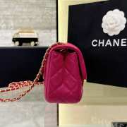 Chanel flap bag hot pink lambskin leather with gold bucklet 20x13x7cm - 6