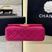 Chanel flap bag hot pink lambskin leather with gold bucklet 20x13x7cm - 5