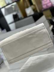 Chanel Canvas Pearl Deauville Tote Bag White 30x39x22cm - 5