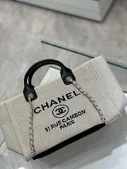 Chanel Canvas Deauville Tote Bag White 32cm - 6