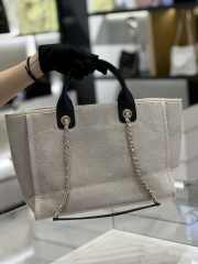 Chanel Canvas Deauville Tote Bag White 32cm - 3