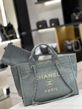 Chanel Denim Deauville Tote Bag 32cm