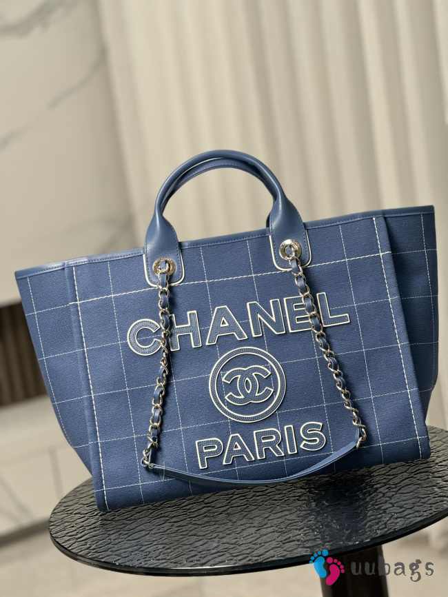 Chanel Deauville Line Tote Bag Blue 38x30x22cm - 1