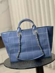 Chanel Deauville Line Tote Bag Blue 38x30x22cm - 3